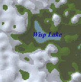 Location of Wisp Lake in Northern Dereth
