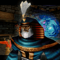 Portrait of Asheron seen on the Soul Stone Quest.