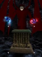 Magically Sealed Dais in Aerbax's Holding, probably an early depiction of Aerbax. Notice the Quiddity Orb and the Assault Orb the statue is holding.