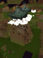 Structures floating over Graveyard.