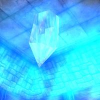 Floating blue crystal
