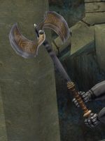 A new two handed weapon, the Well-Balanced Lugian Greataxe can be found inside the city.